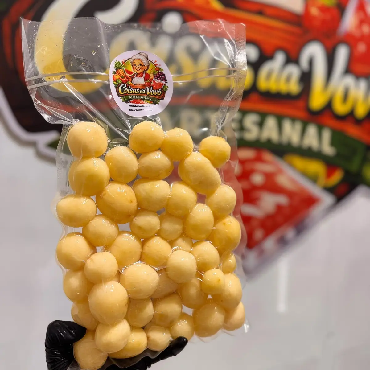 Batata bolinha — Coisas da Vovó Artesanal — embalagem da Coisas da Vovó Artesanal