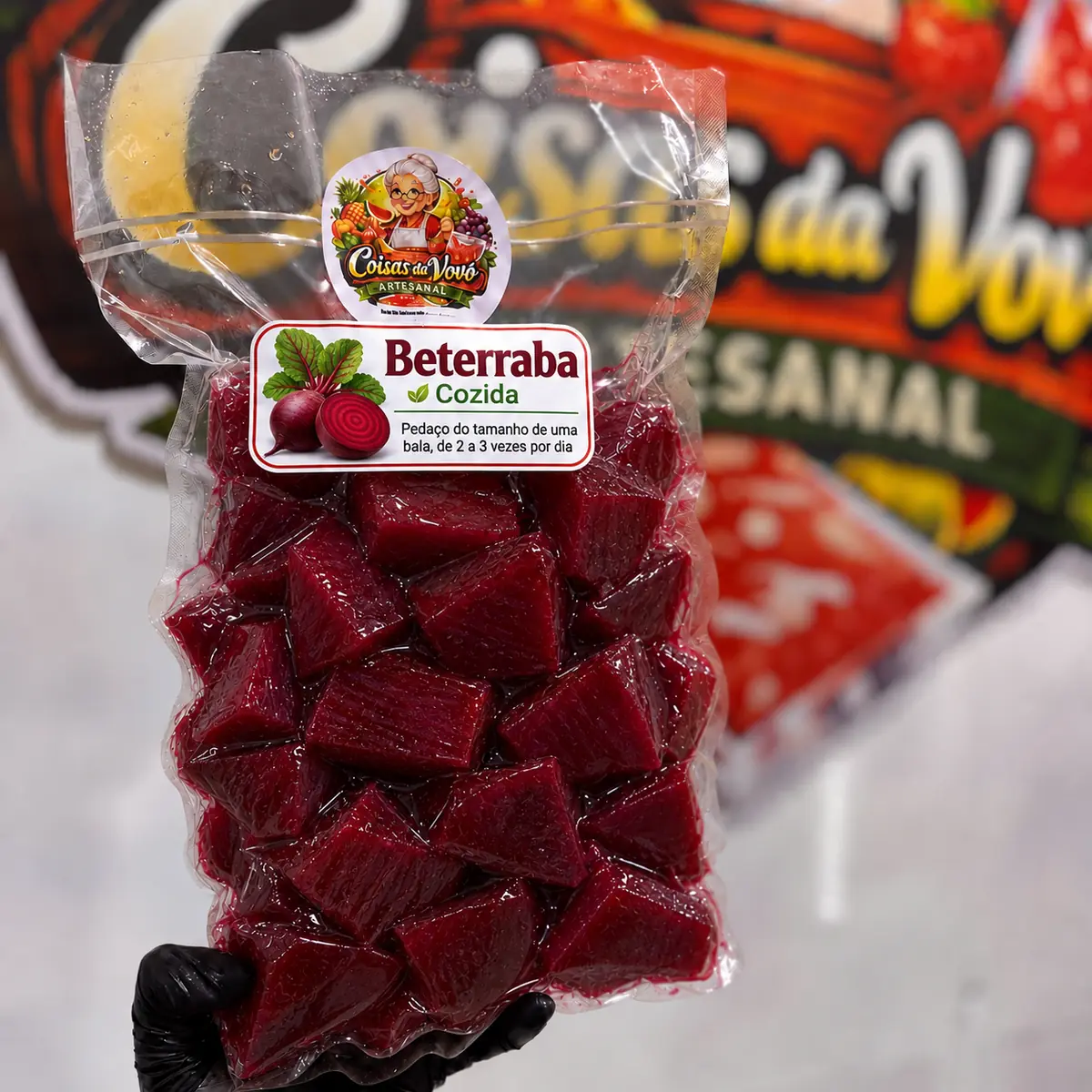 Beterraba cozida — Coisas da Vovó Artesanal — embalagem da Coisas da Vovó Artesanal