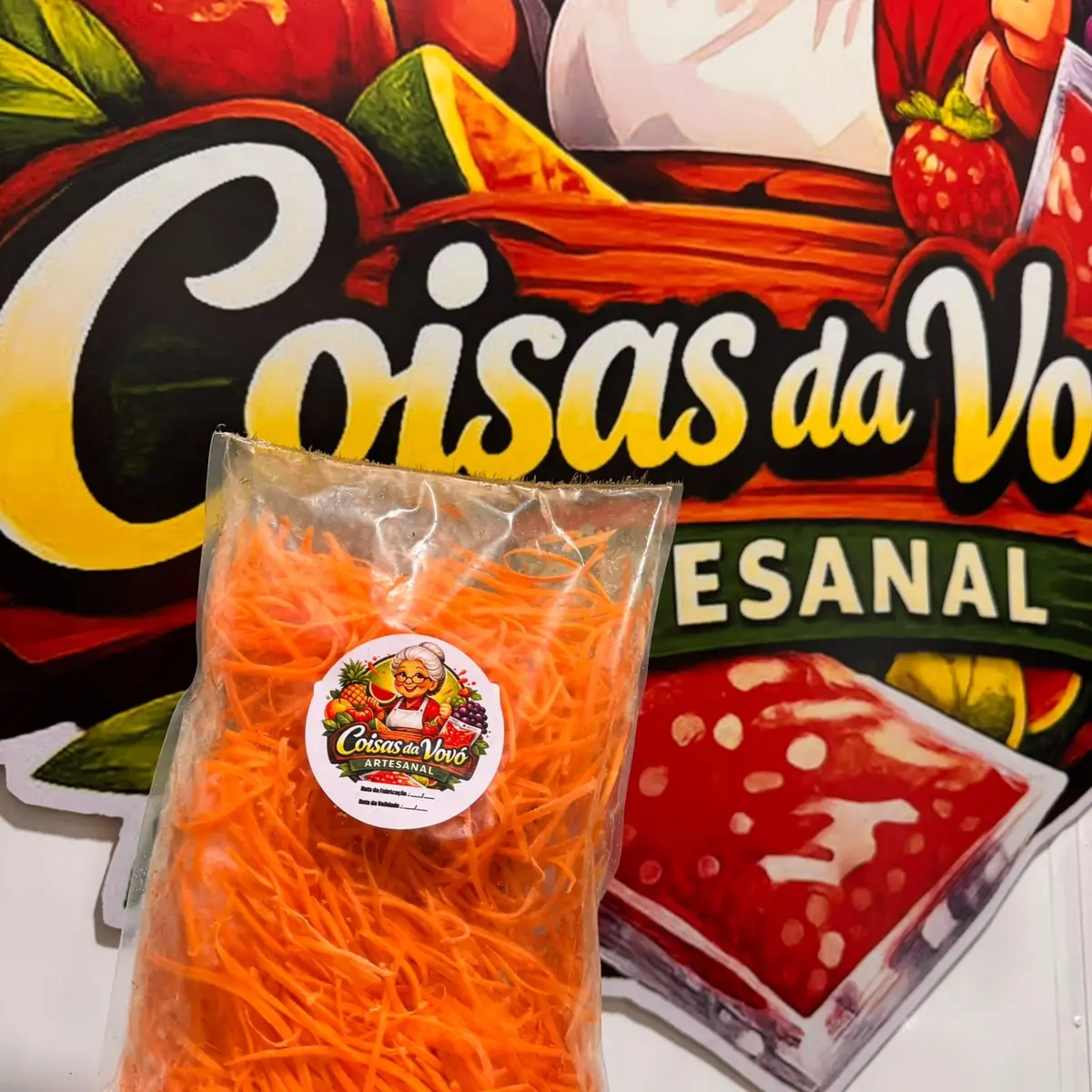 Cenoura ralada — Coisas da Vovó Artesanal — embalagem da Coisas da Vovó Artesanal