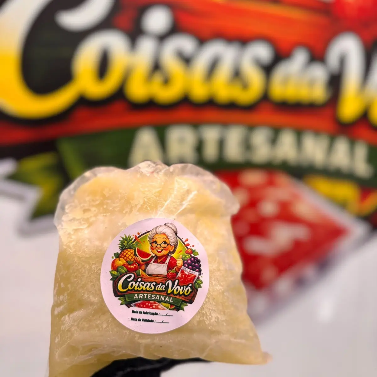 Polpa de uva branca — Coisas da Vovó Artesanal — embalagem da Coisas da Vovó Artesanal