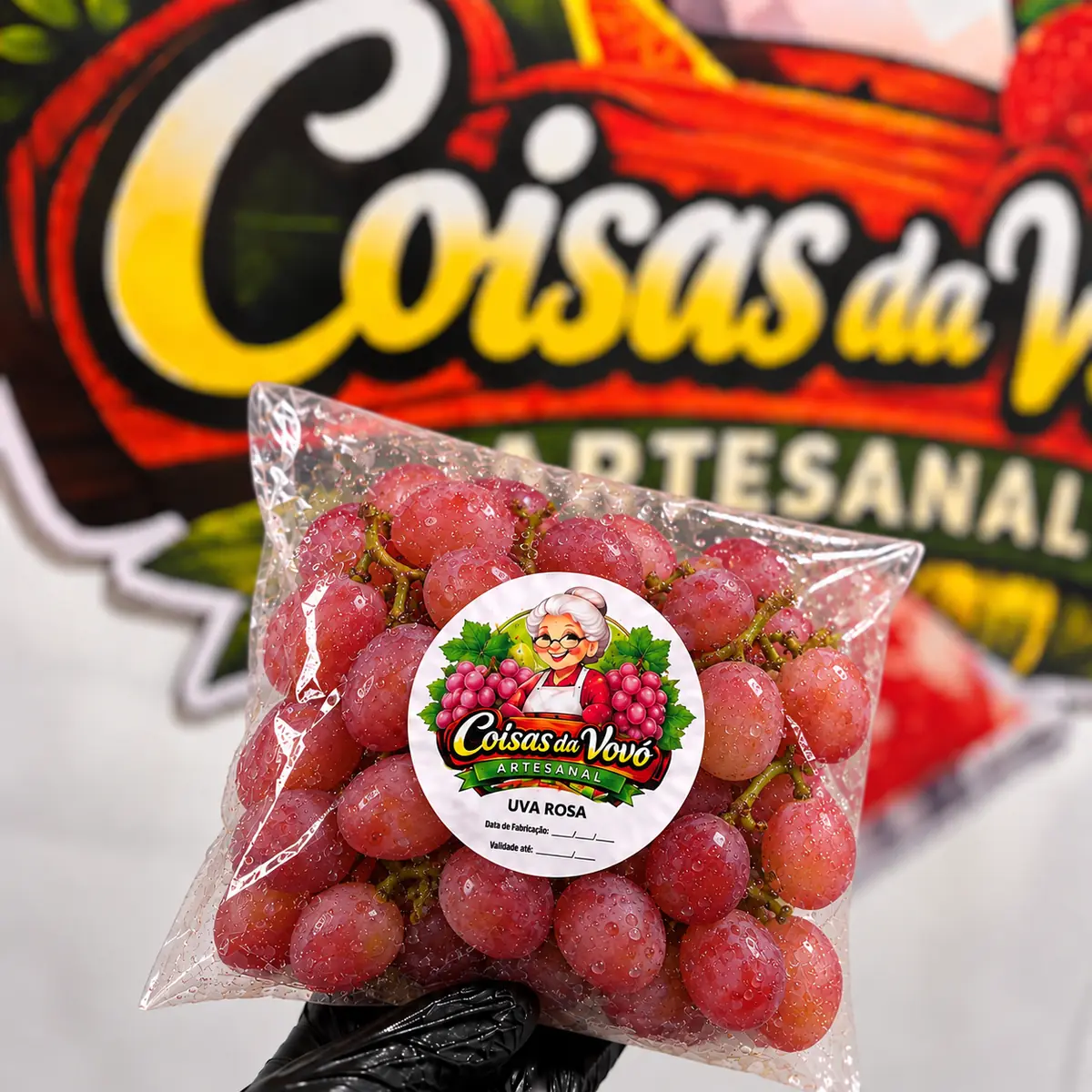 Uva rosa — Coisas da Vovó Artesanal — embalagem da Coisas da Vovó Artesanal